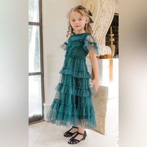 Ivy city co whimsical dress girls emerald 11/12